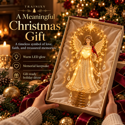 Lighted Christmas Tree Topper – Glowing Memorial Angel & Holiday Keepsakes