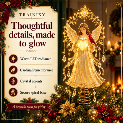 Lighted Christmas Tree Topper – Glowing Memorial Angel & Holiday Keepsakes