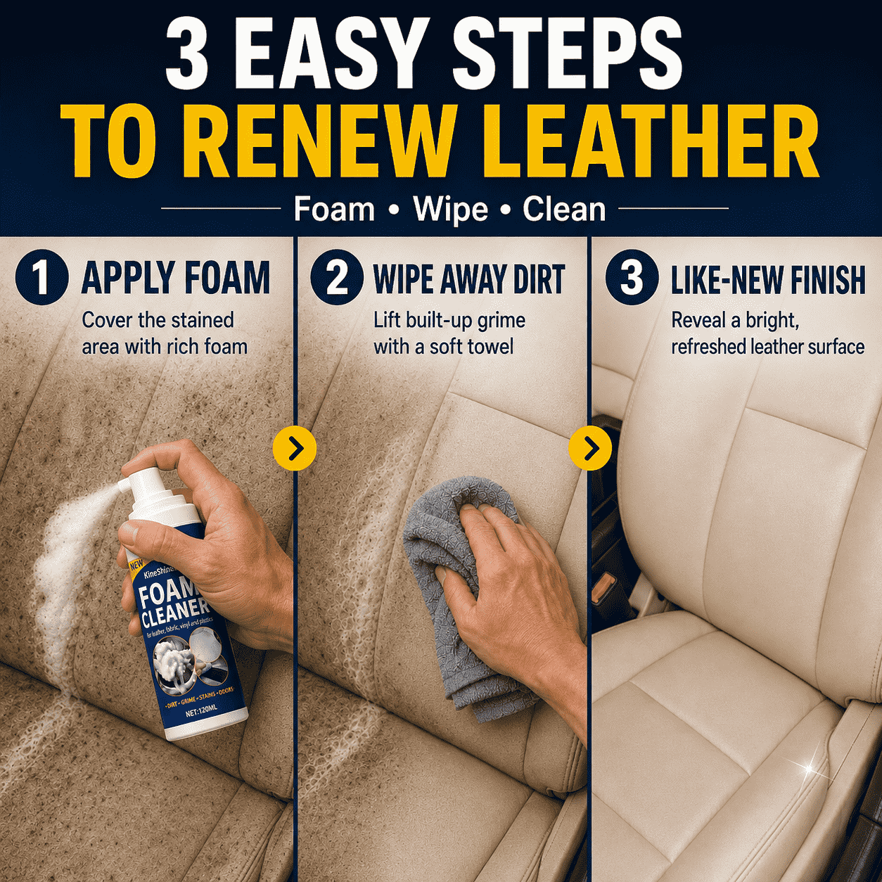 Erase Years of Dirt in Seconds — Powerful Deep-Clean Foam for Your Entire Car Interior🎄