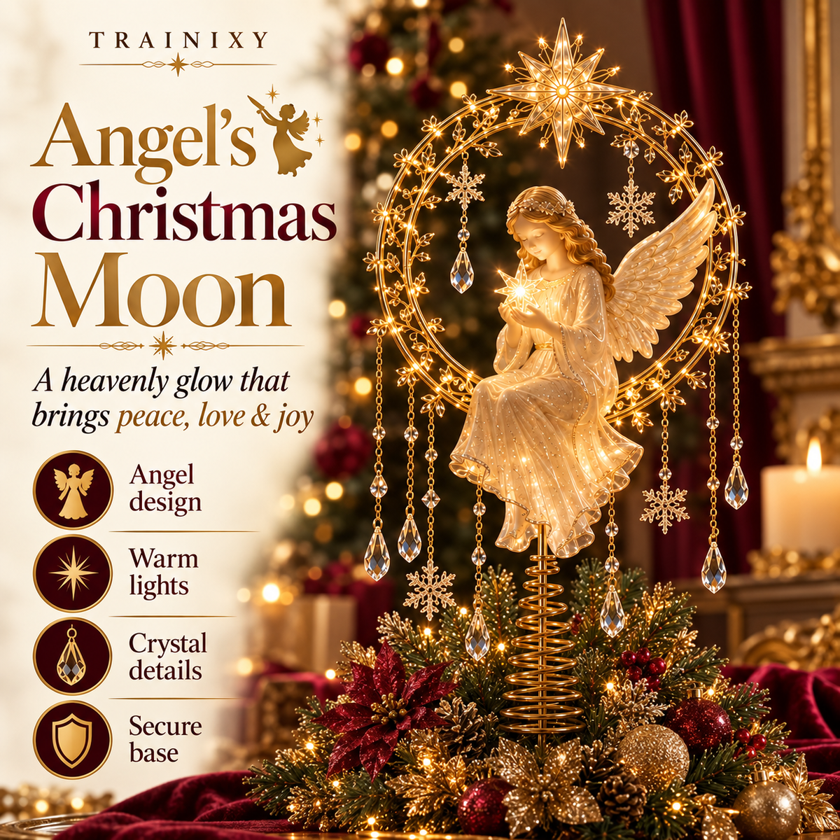 Lighted Christmas Tree Topper – Glowing Memorial Angel & Holiday Keepsakes