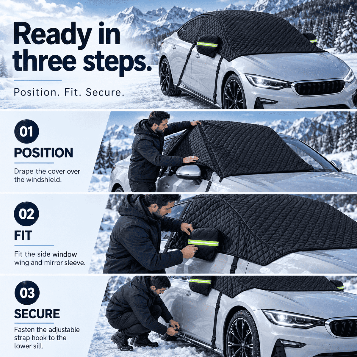 Magnetic Windshield Protector – Snow, Ice & All-Weather Car Cover