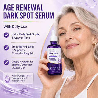 ✨ Rolimey® Age Renewal Dark Spot Serum — Infused with 10% Niacinamide, Tranexamic Acid & Hyaluronic Acid for Brighter, Smoother-Looking Mature Skin 🍀🍀