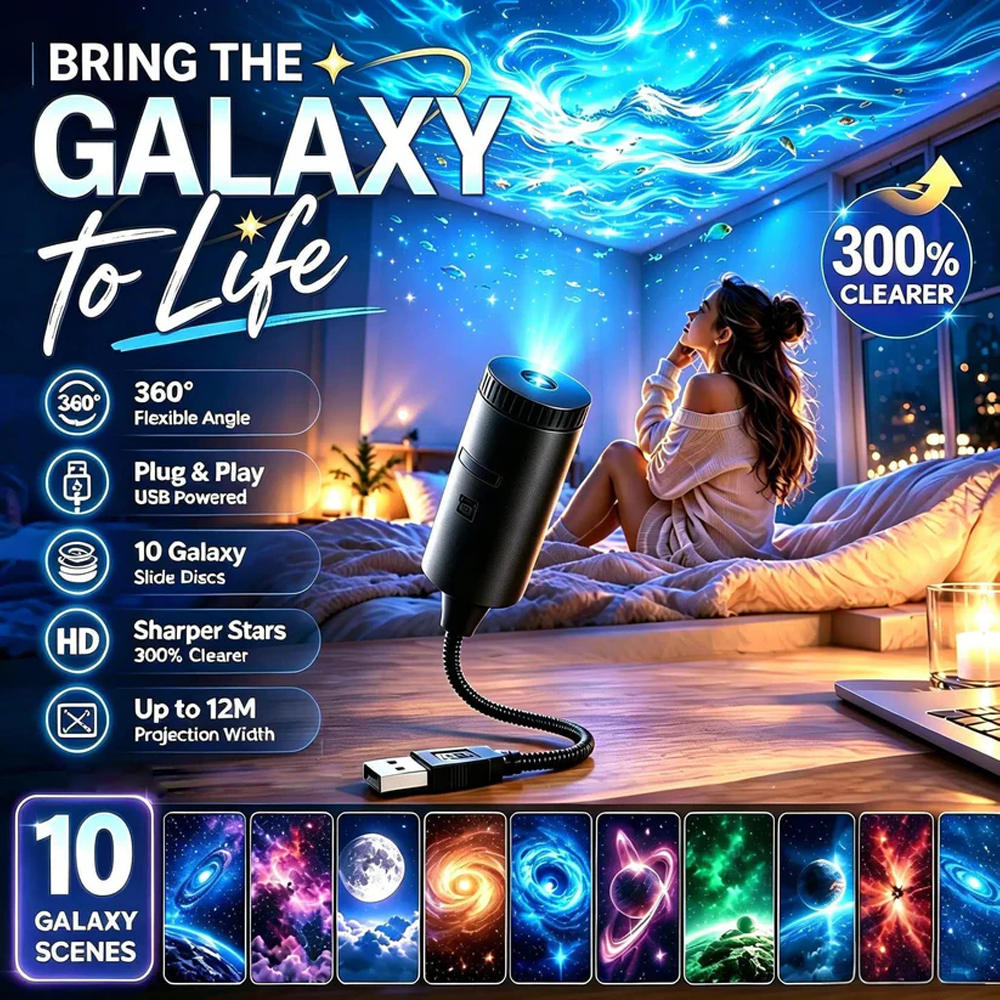 💡BVJ® Plug-and-Play HD Galaxy & Ocean Projector Night Light 🥳 Over 50,000 satisfied users🏆