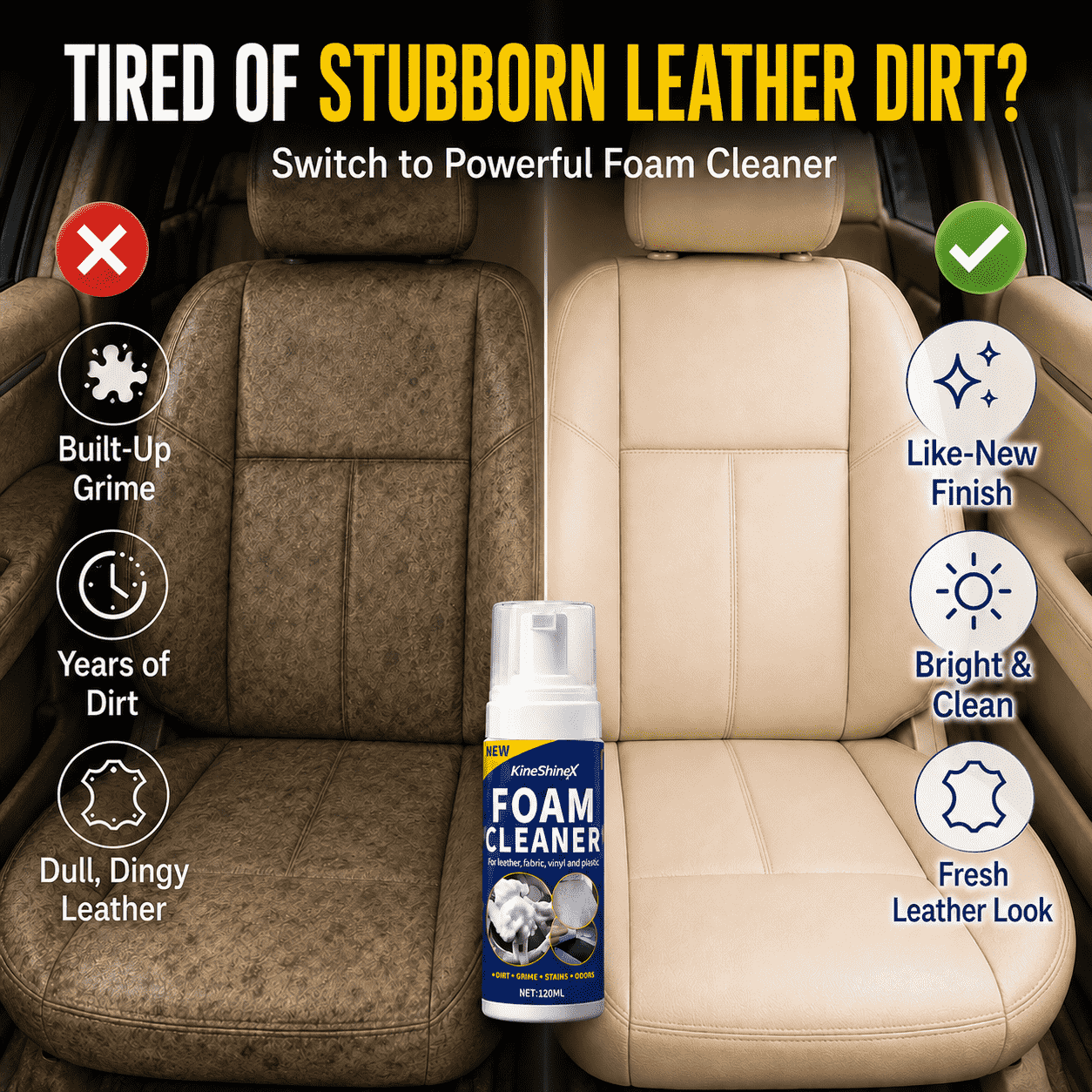 Erase Years of Dirt in Seconds — Powerful Deep-Clean Foam for Your Entire Car Interior🎄