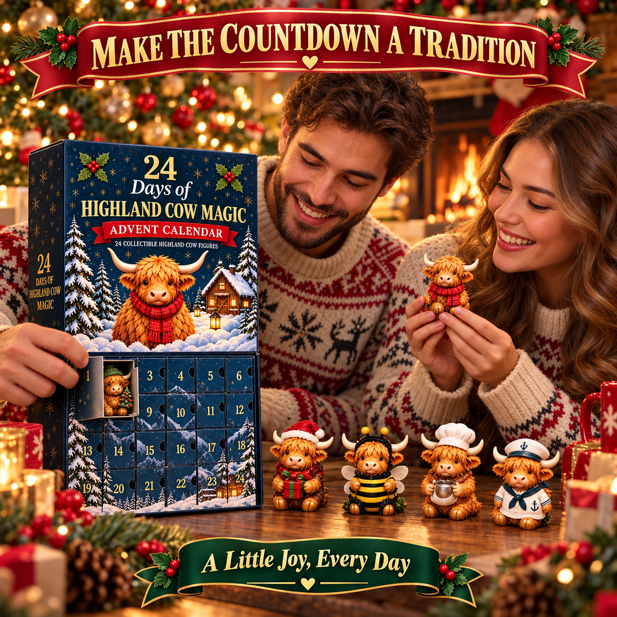 24 Days of Highland Cow Magic – Christmas Advent Calendar