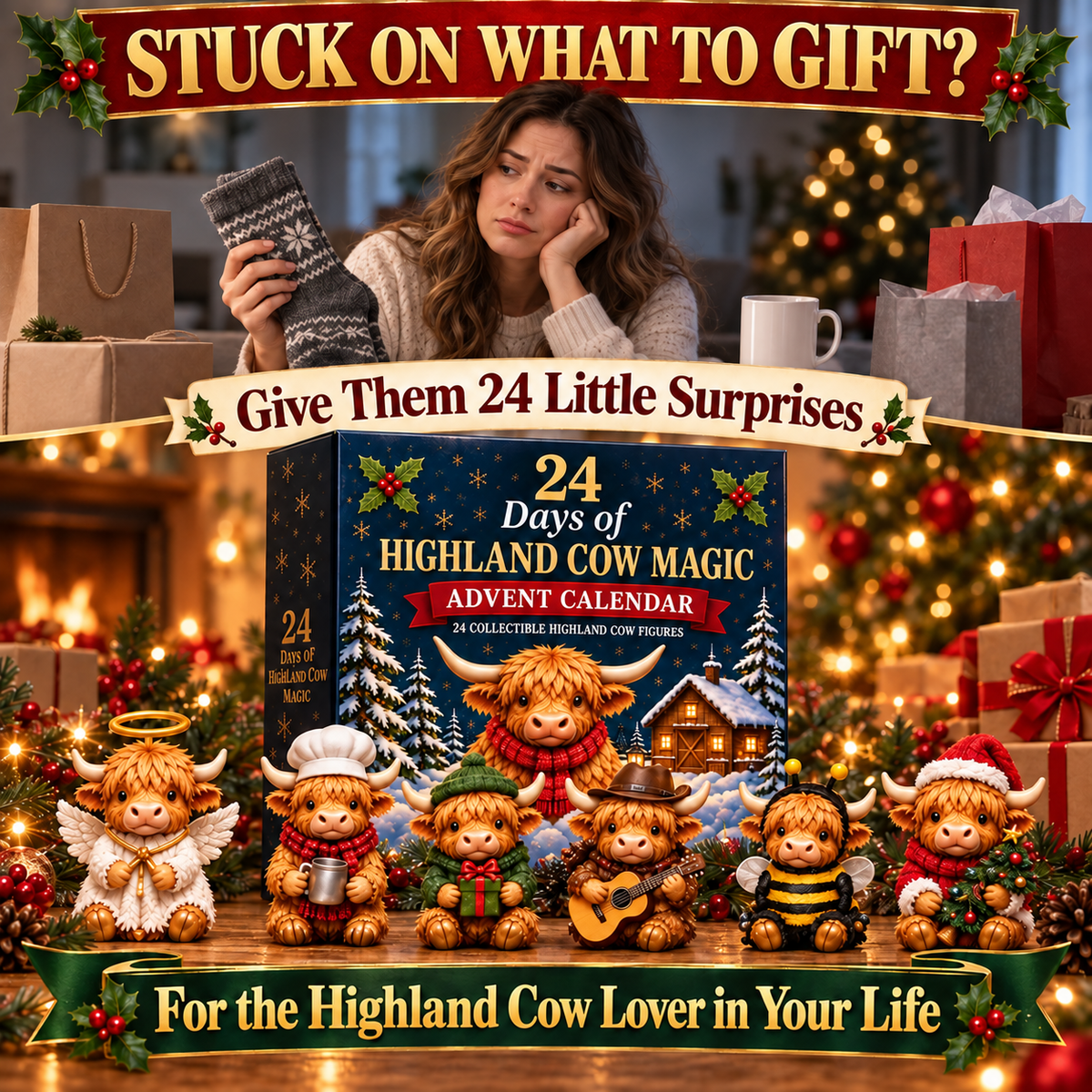 24 Days of Highland Cow Magic – Christmas Advent Calendar