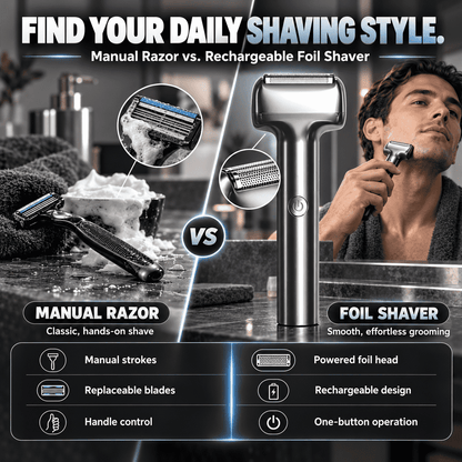 Men's Rechargeable Foil Electric Shaver – Efficient Close Shaving, Cordless Portable Wet & Dry Beard Razor for Daily Grooming