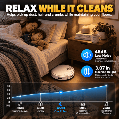 Smart 2-in-1 Robot Vacuum & Mop — Effortless Cleaning for Floors, Carpets & Pet Hair ✨