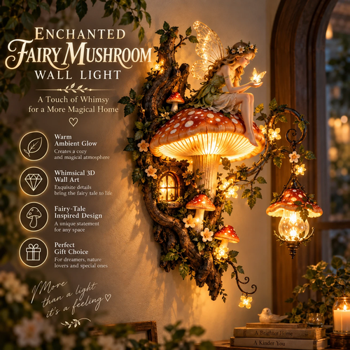 ✨ 50% OFF — Enchanted Mushroom Fairy Wall Light 🧚🍄