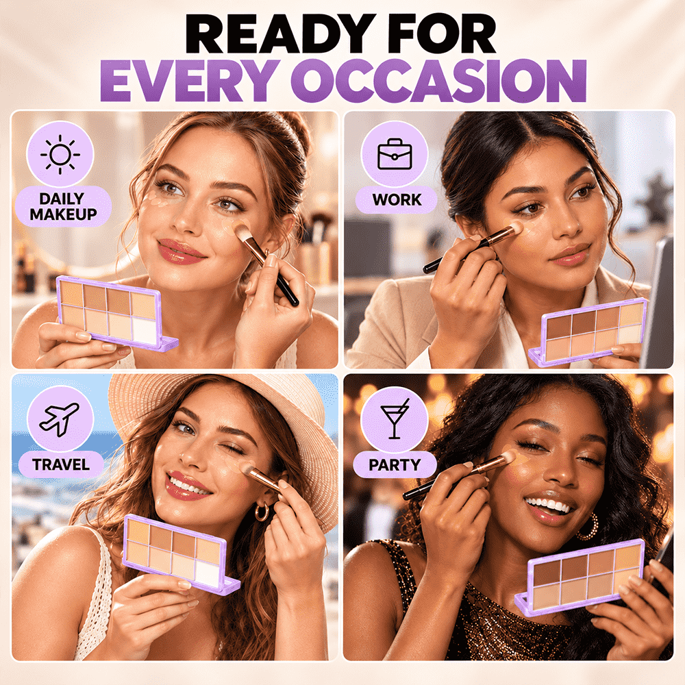 🎨 8-Color Matte Concealer Palette – Waterproof, Full-Coverage for Correction, Contour & Tattoo Cover ✨