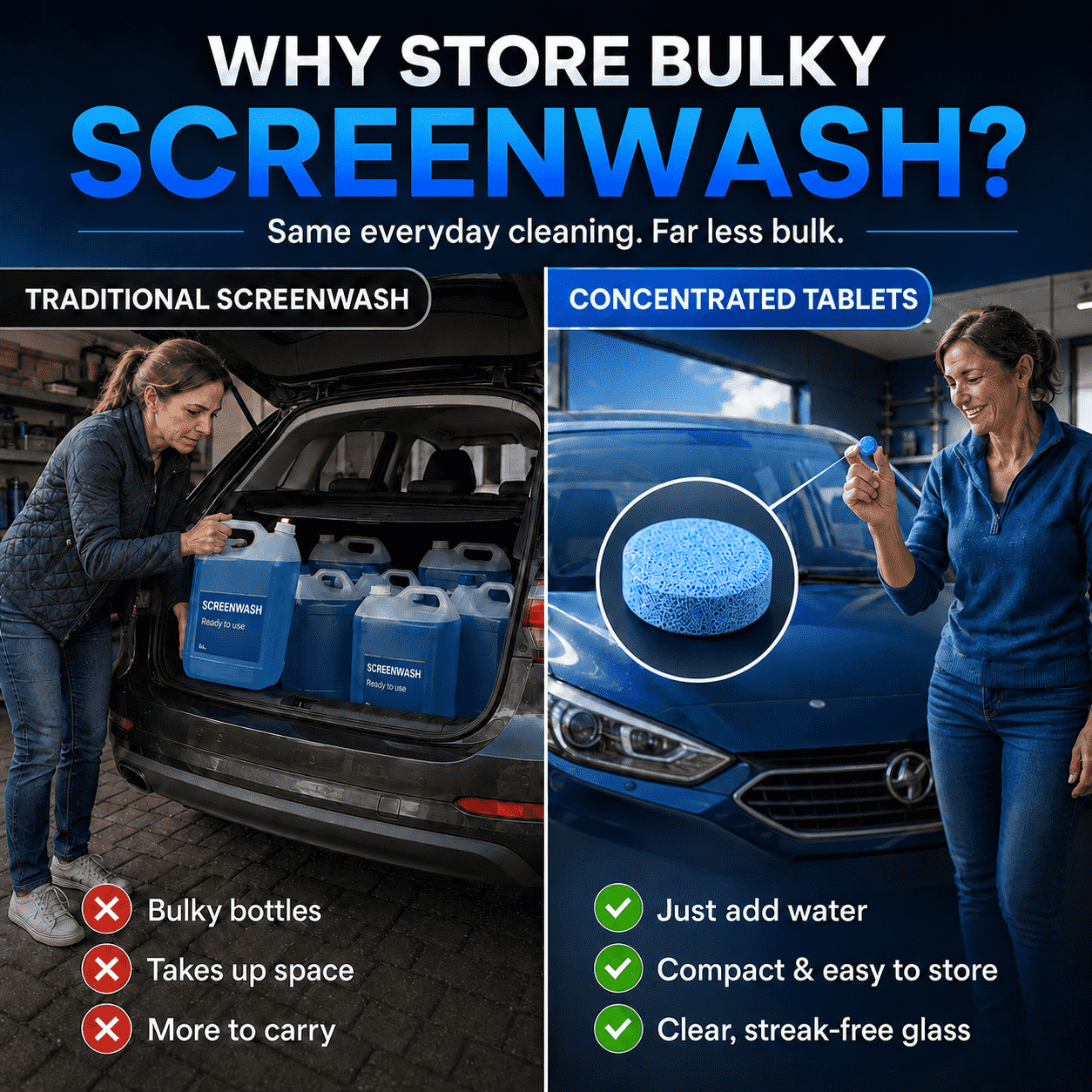 Concentrated Windscreen Washer Tablets — Just Add Water & Clean Your Windscreen✨