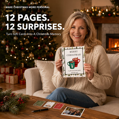 🔥 Last Day 50% OFF 🔥 Christmas Gift Card Book – 12 Gift Card Pages & Personal Message Holder