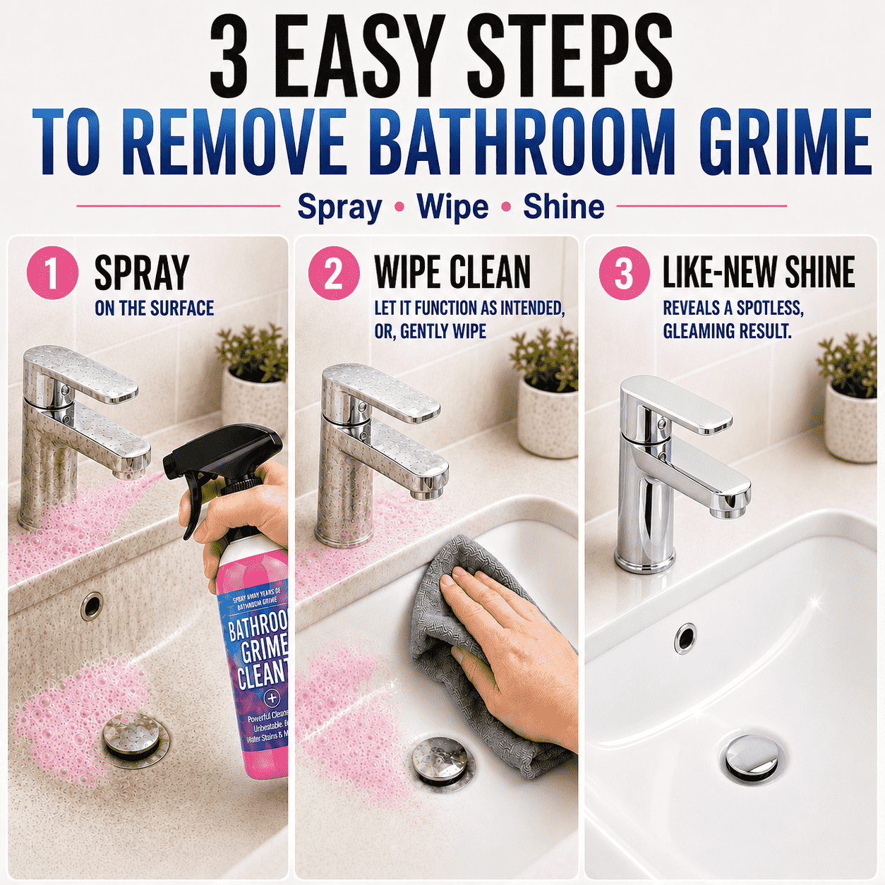 Spray Away Years of Bathroom Grime — Powerful Cleaner for Limescale, Mold, Water Stains & More ✨✨