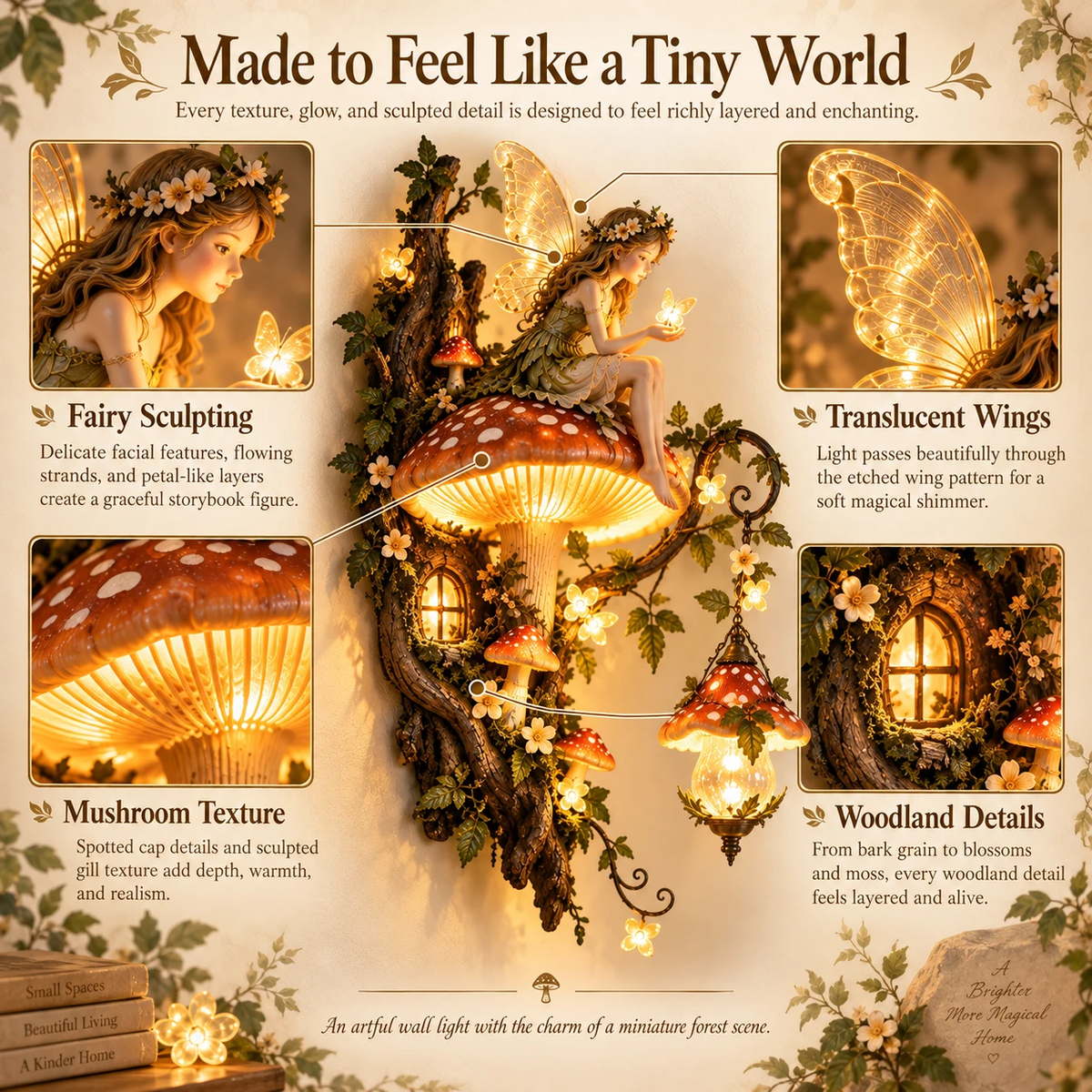 ✨ 50% OFF — Enchanted Mushroom Fairy Wall Light 🧚🍄