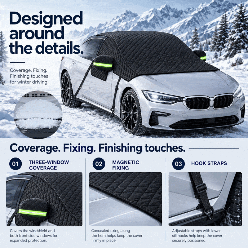 Magnetic Windshield Protector – Snow, Ice & All-Weather Car Cover