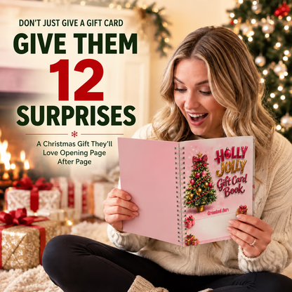 🔥 Last Day 50% OFF 🔥 Christmas Gift Card Book – 12 Gift Card Pages & Personal Message Holder