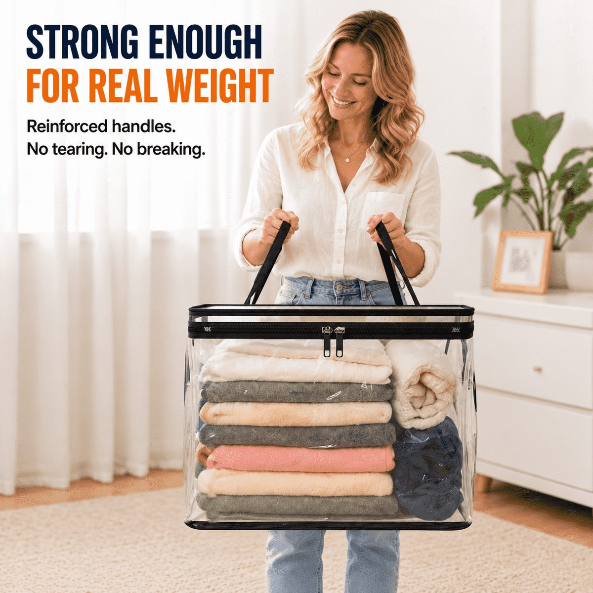 Large Capacity Transparent Storage Bag — Clothes, Bedding & Home Organisation