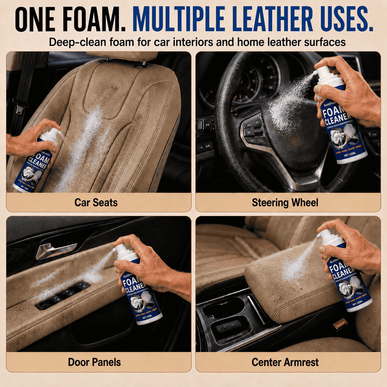Erase Years of Dirt in Seconds — Powerful Deep-Clean Foam for Your Entire Car Interior🎄