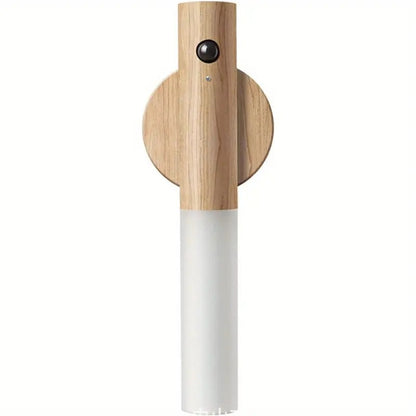 Rechargeable LED Motion Sensor Night Light – Elegant Wood Finish