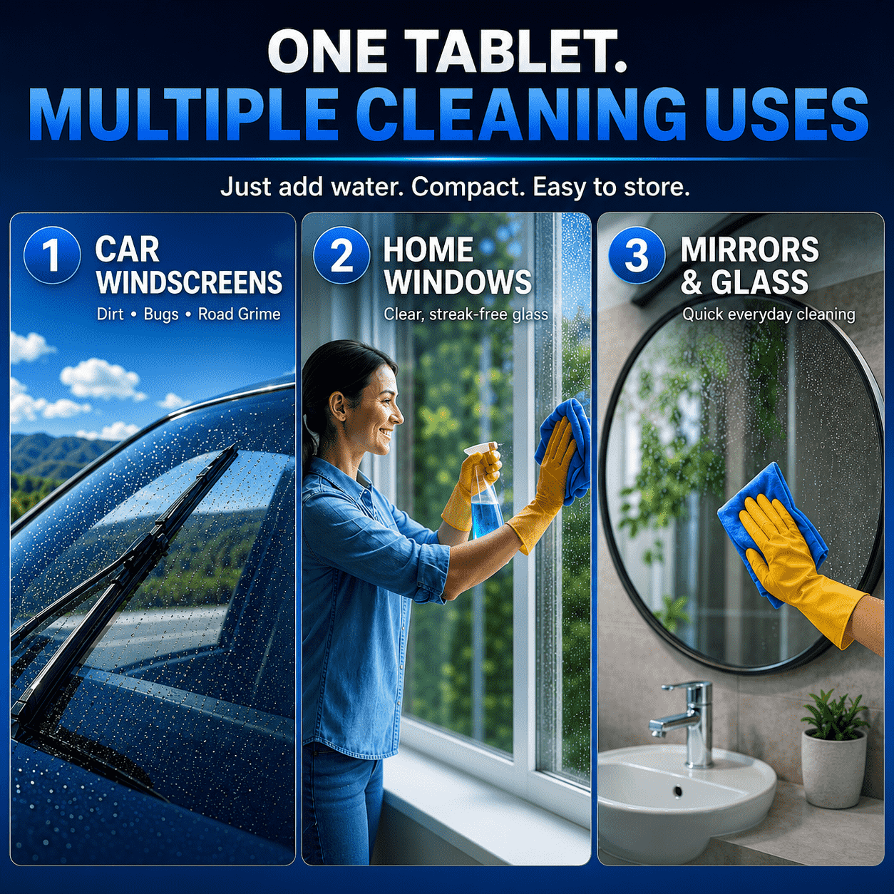 Concentrated Windscreen Washer Tablets — Just Add Water & Clean Your Windscreen✨