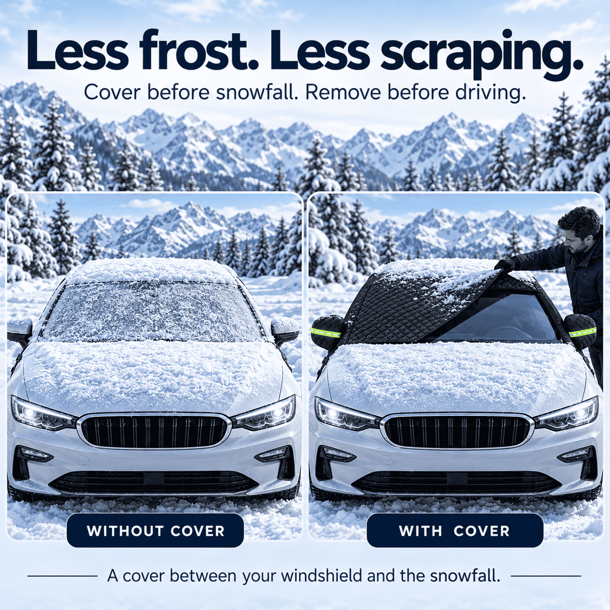 Magnetic Windshield Protector – Snow, Ice & All-Weather Car Cover