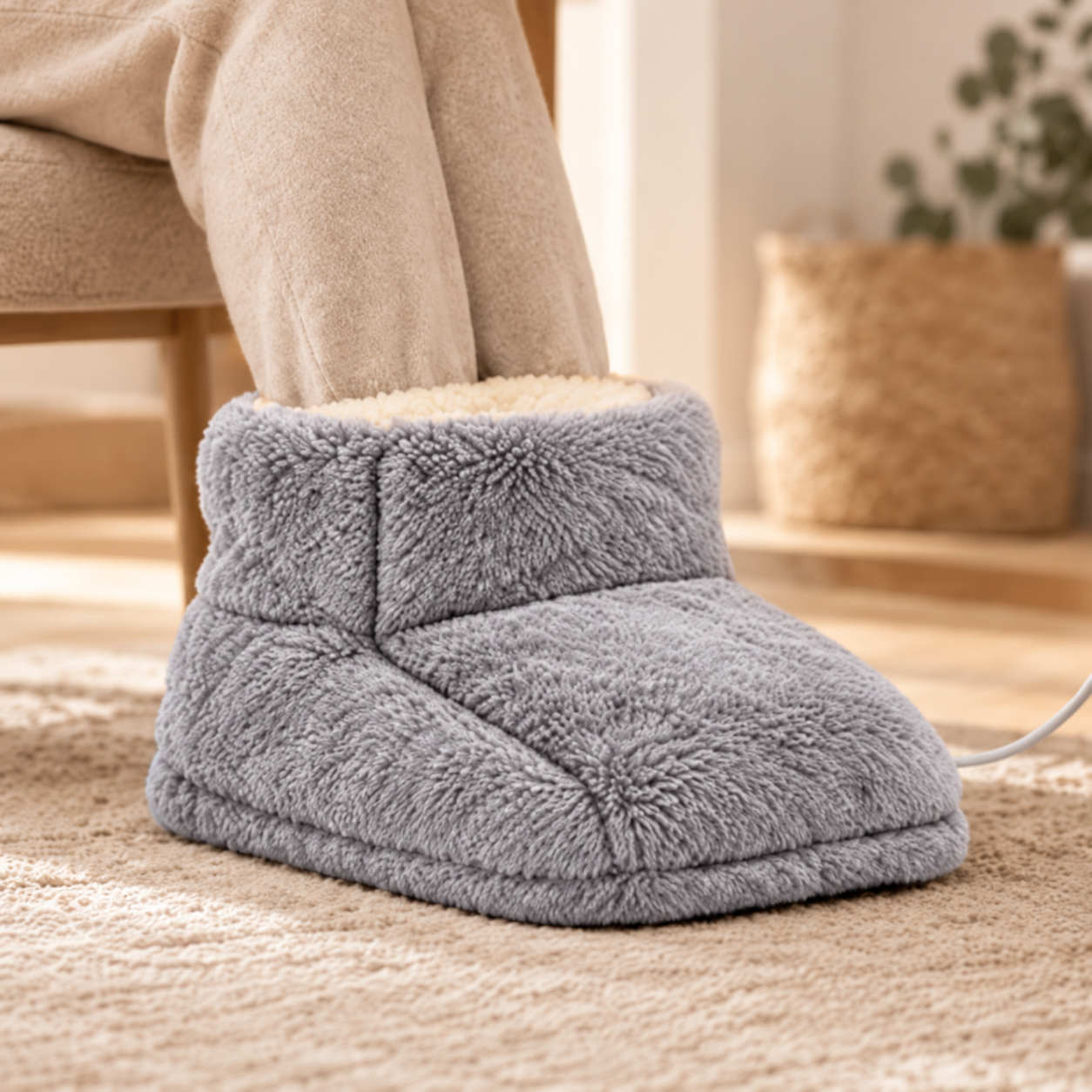 Cozy Heated Foot Warmer in grey