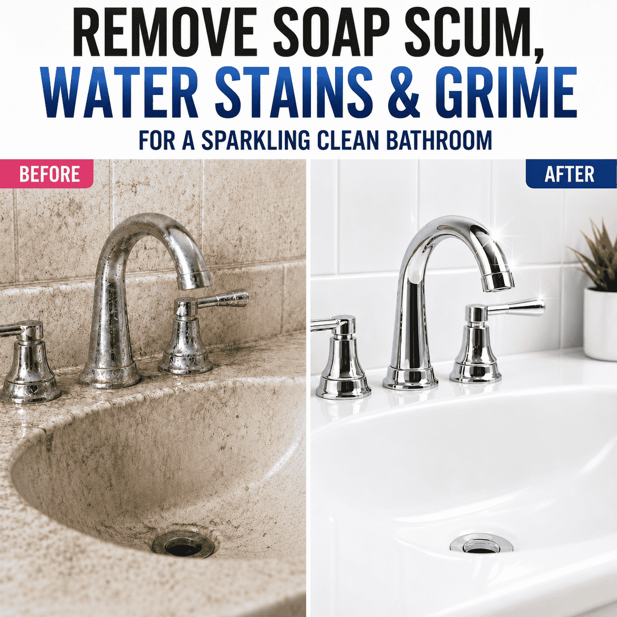 Spray Away Years of Bathroom Grime — Powerful Cleaner for Limescale, Mold, Water Stains & More ✨✨