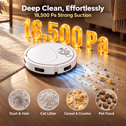 Smart 2-in-1 Robot Vacuum & Mop — Effortless Cleaning for Floors, Carpets & Pet Hair ✨