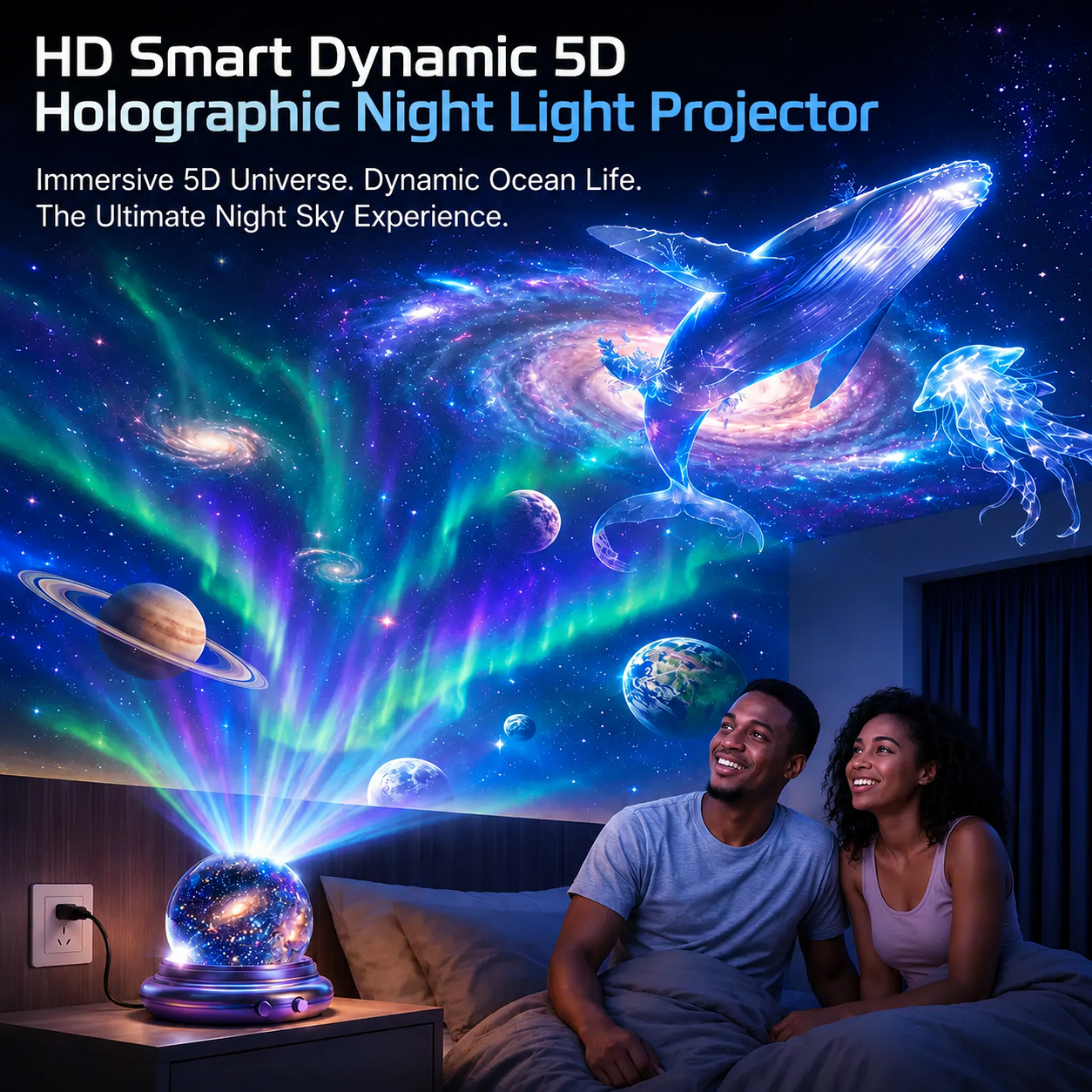 🔮Night Light Projector - Smart Holographic Star Projector✨