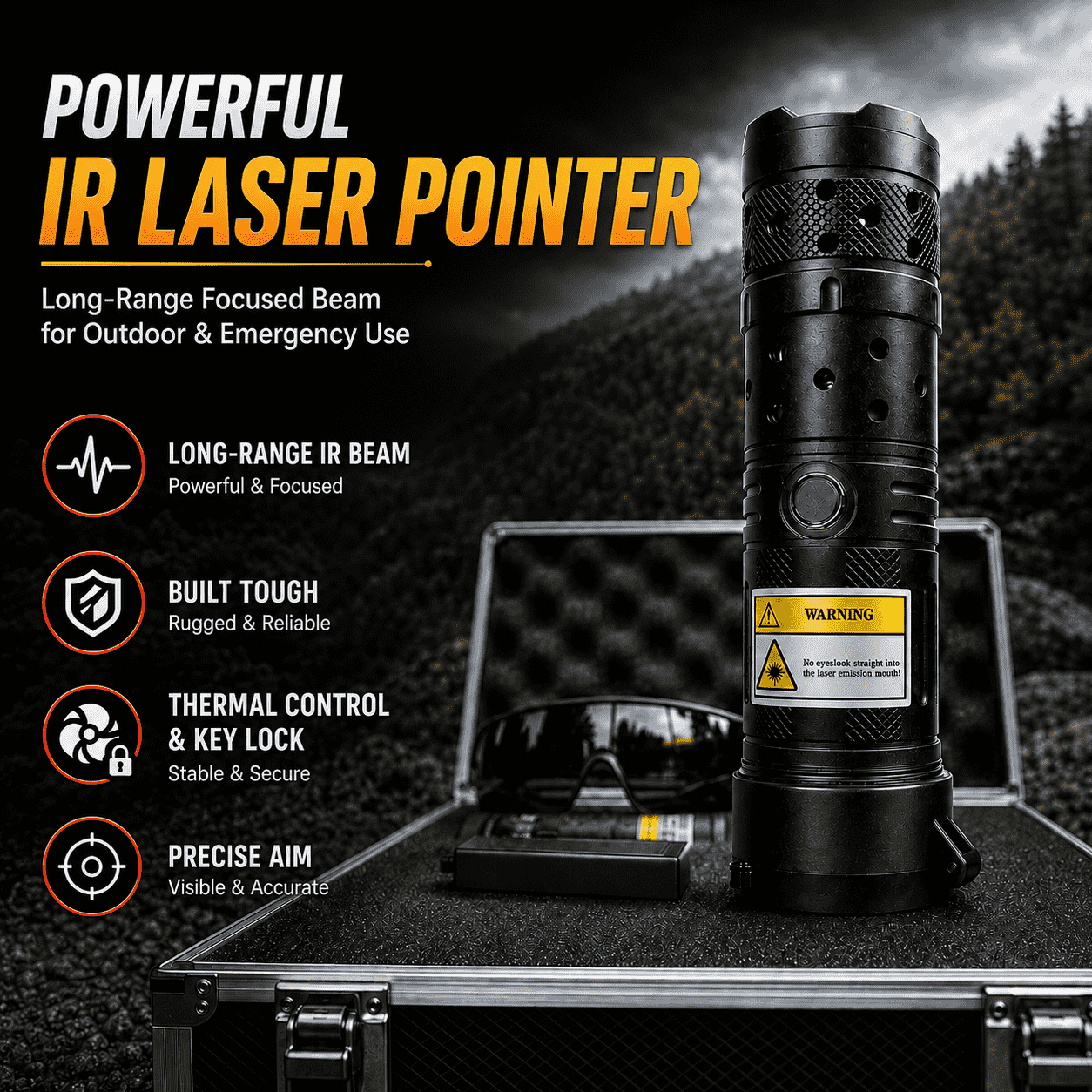 Powerful IR Laser Pointer – Long-Range Focused Beam for Outdoor & Emergency Use