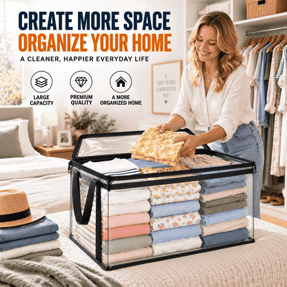 Large Capacity Transparent Storage Bag — Clothes, Bedding & Home Organisation