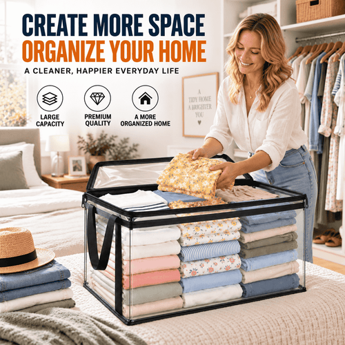 Large Capacity Transparent Storage Bag — Clothes, Bedding & Home Organisation